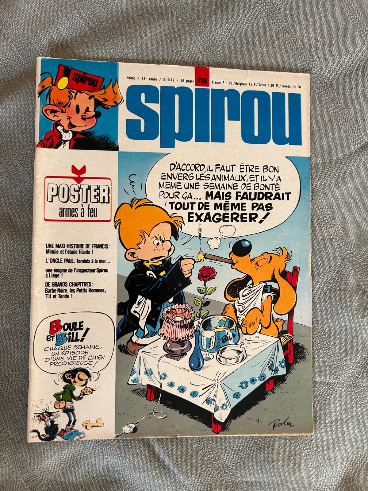 Hebdo Il Giornale Di Spirou N°1799 1972 In Buone Condizioni Senza Il Supplemento