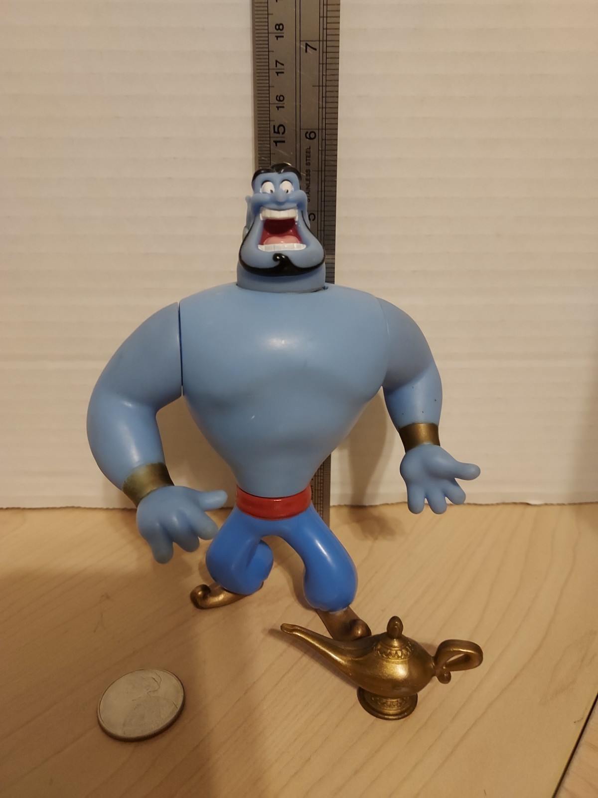 Vintage Aladdin's Genie Disney Mattel 1992 Action Figure Rotating Head 5.5"  CC