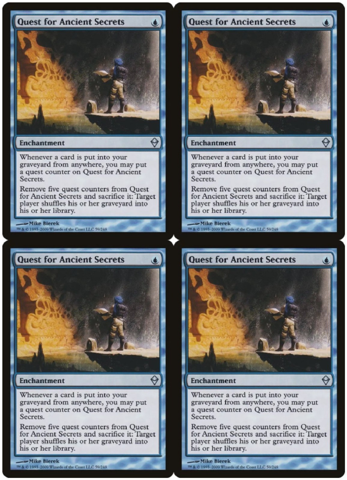 MTG Quest for the Ancient Secrets x4 Zendikar non comune quasi nuovo playset