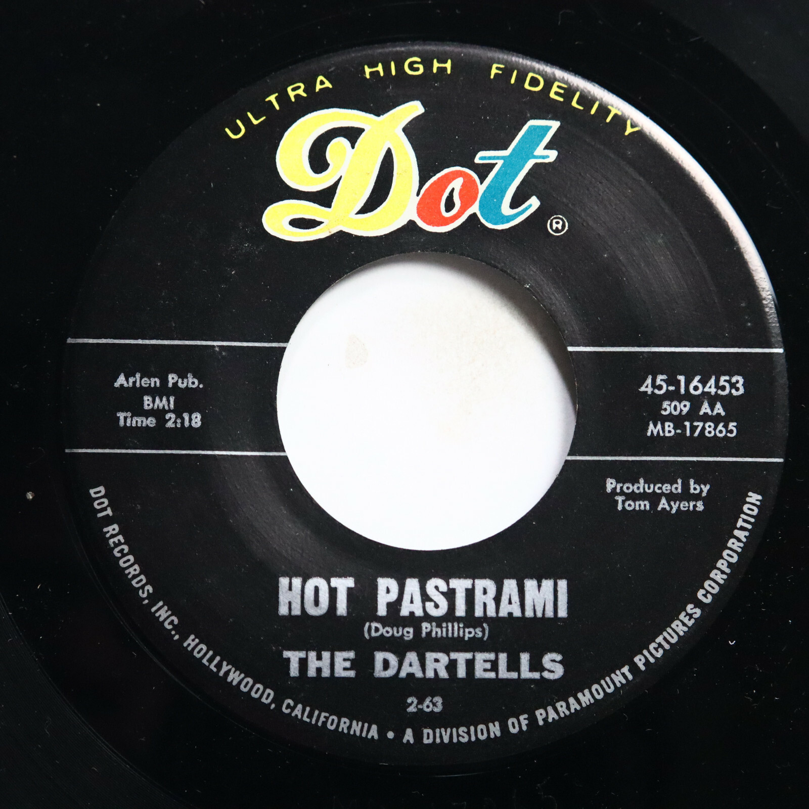 DARTELLS - HOT PASTRAMI / DARTELL STOMP - ROCK 45