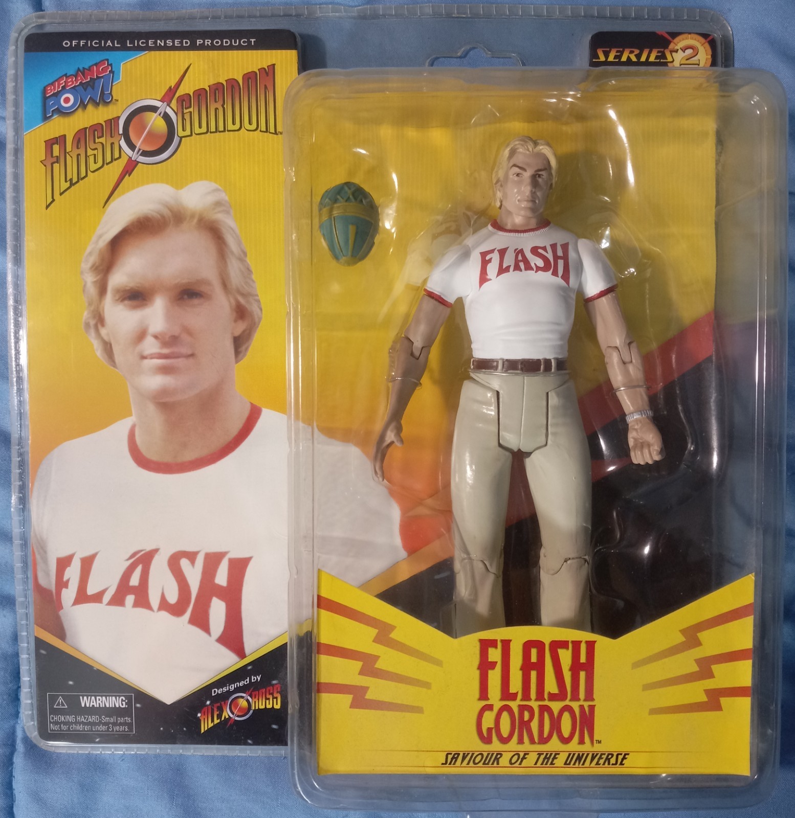 Camicia bianca Bif Bang Pow Flash Gordon 7" AF Alex Ross nuova con scatola
