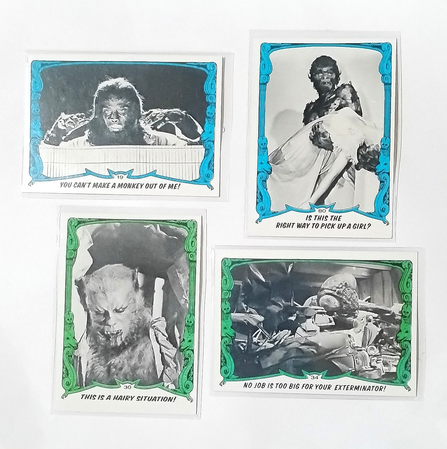 Carte 1980 Topps Universal Studios You'll Die Laughing X4 #19 #30 #34 #80