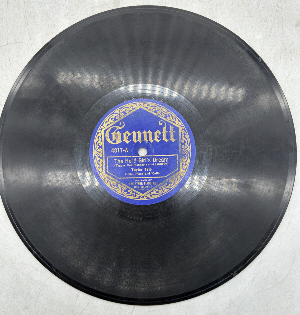 Taylor Trio The Herd Girl's Dream / Sweet Genevieve Gennett 4817 VG