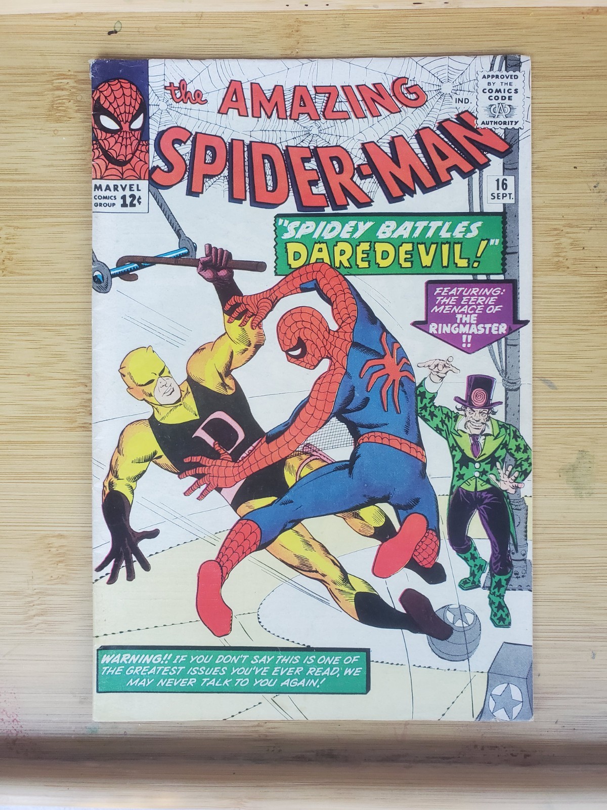 The Amazing Spider-Man #16 (Marvel Comics 1964) Daredevil crossover bellissimo 