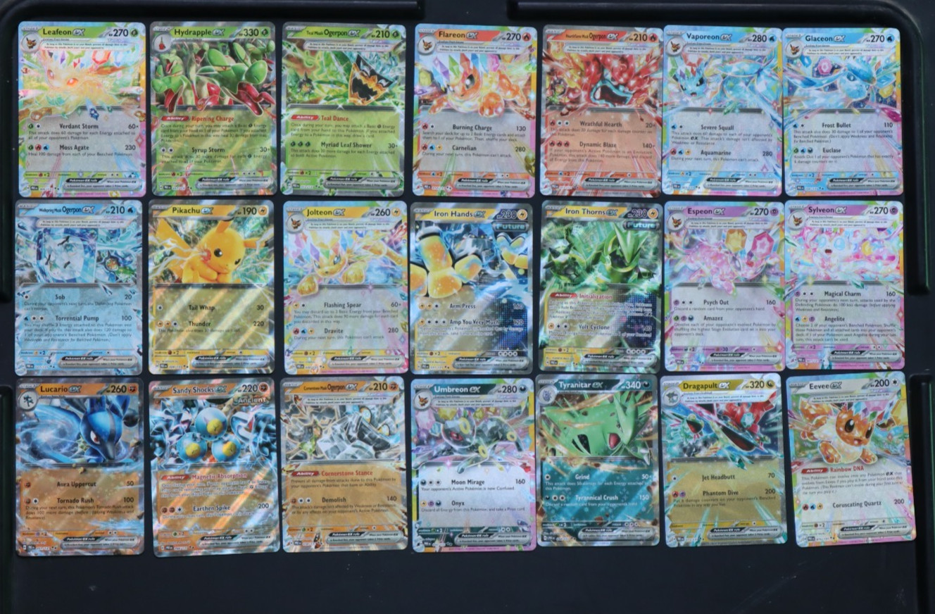 Prismatic Evolutions ENG Double Rare Complete EX Bundle of 25 - Pokemon TCG