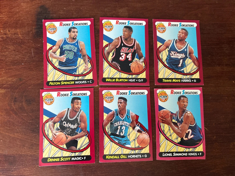 Lot cartes NBA Fleer 1991 rookie sensations