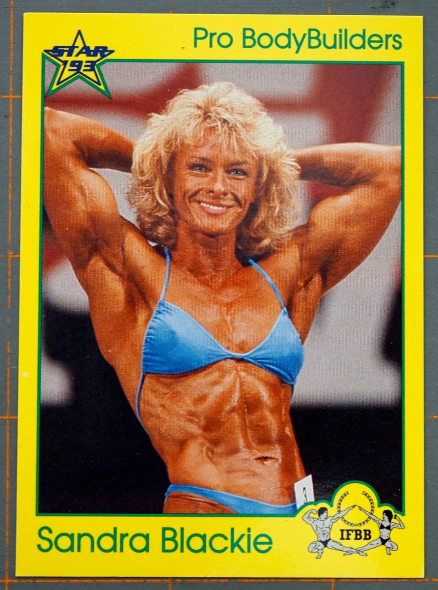 Scheda da collezione Pro Body Builders © 1993 Star Int’l ©1993 I.F.B.B SANDRA BLACKIE