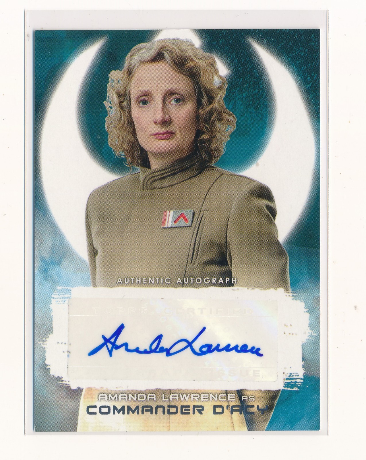 AMANDA LAWRENCE 2018 TOPPS STAR WARS: THE LAST JEDI AUTO COMMANDER D'ACY