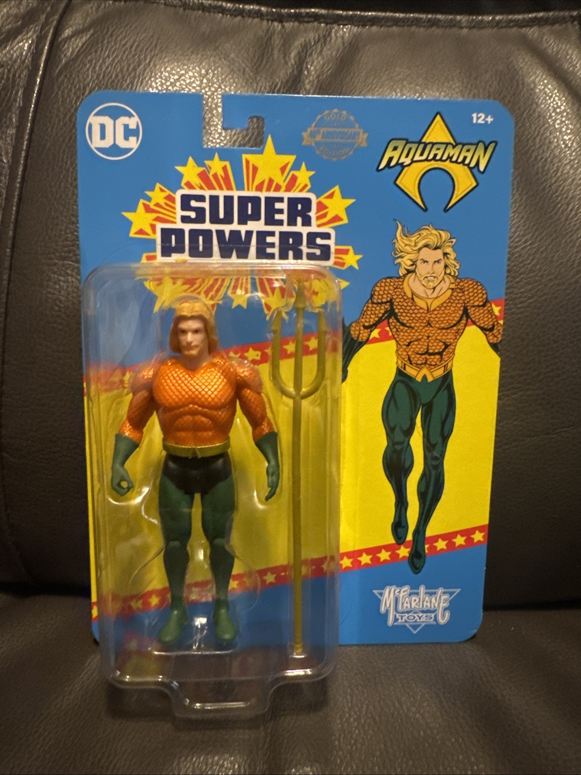 DC Direct Mcfarlane Toys Super Powers Aquaman Gold 40th Anniversary 4.5" Figure