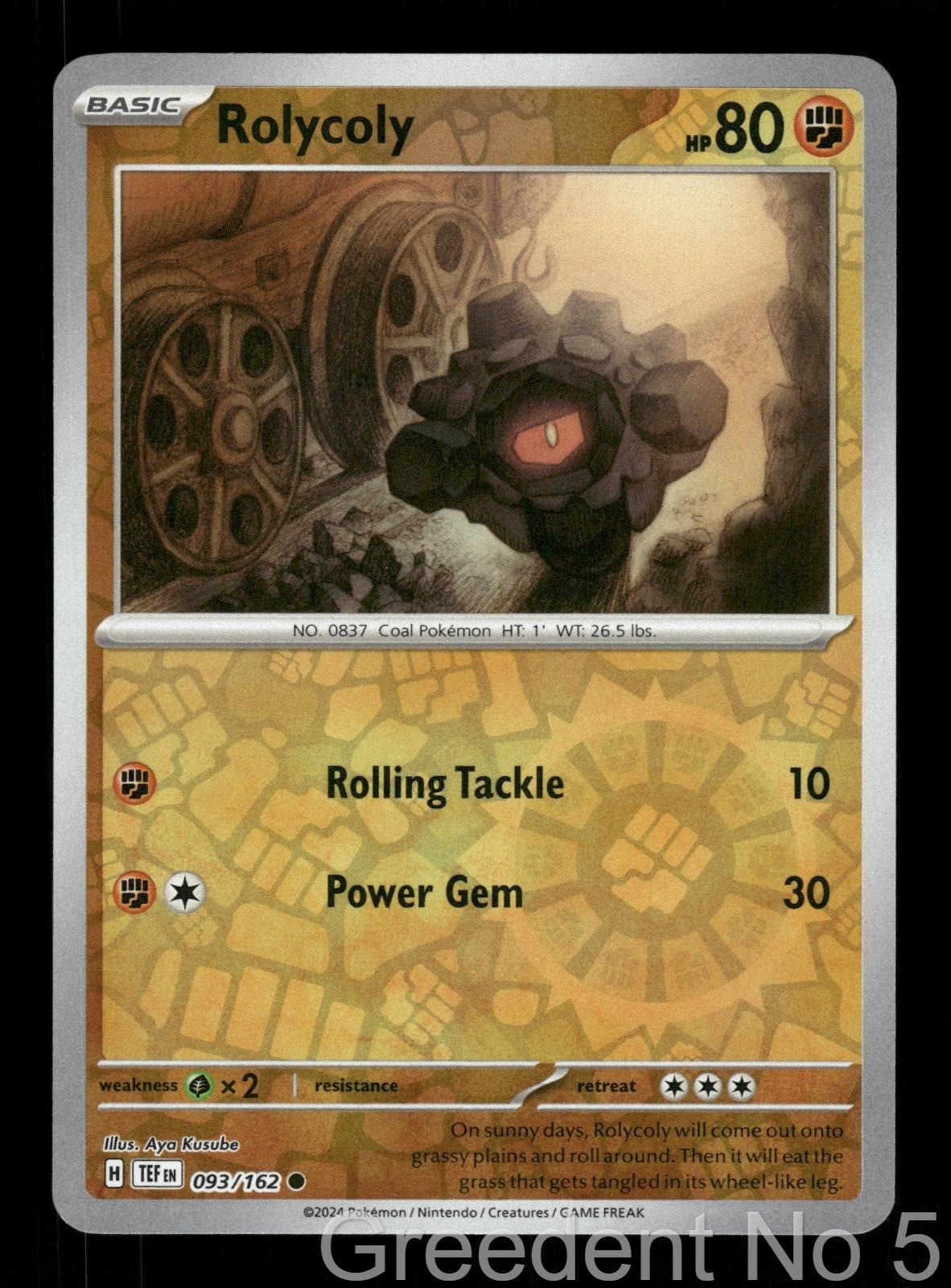 Rolycoly 093/162 Forze Temporali Comuni Pokemon Reverse Holo Near Mint