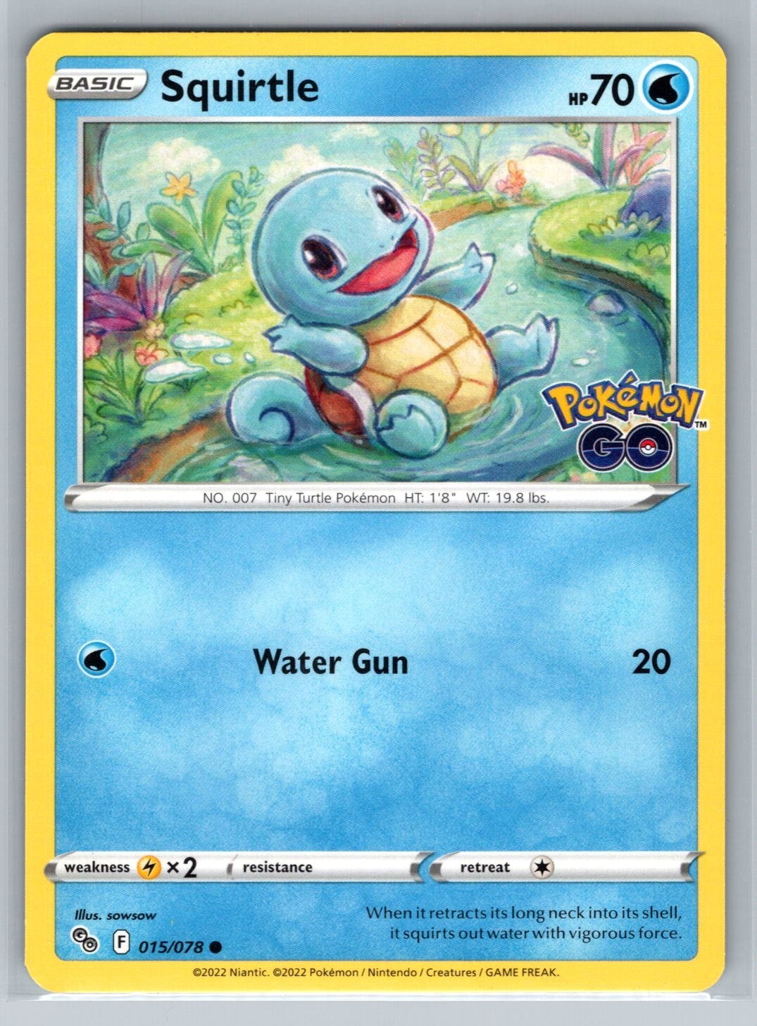 Pokemon TCG 2022 Pokemon GO 015/078 Squirtle quasi nuovo-MT
