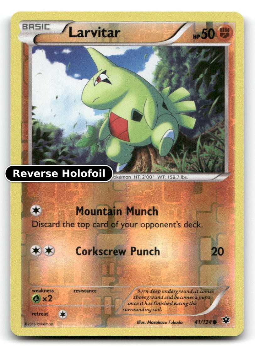 Larvitar (41) Reverse Holofoil XY - Fates Collide 41/124 LP Pokemon