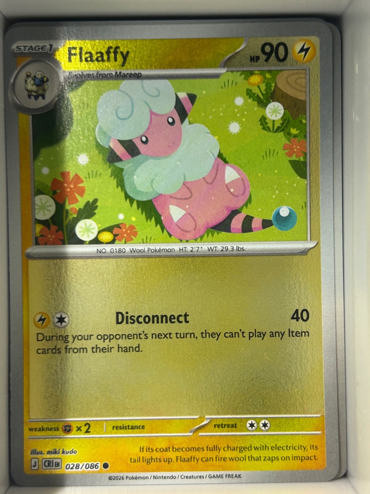 Pokémon TCG Chaos Rising Flaaffy Common Reverse Holo 028/086
