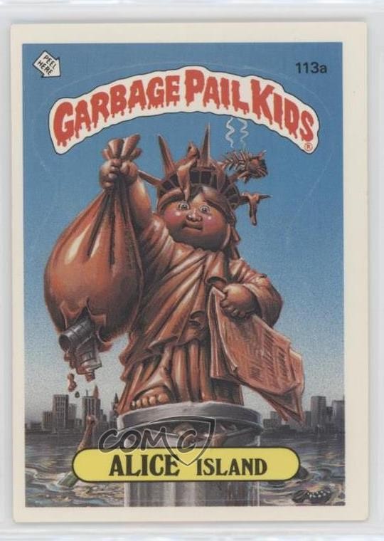 1986 Topps Garbage Pail Kids Series 3 Alice Island (Two Star Back Barber) 0j8f