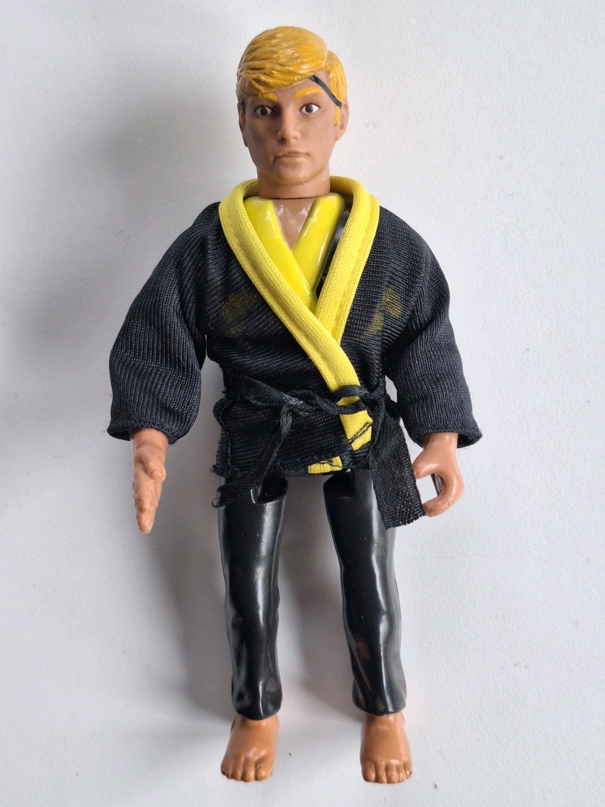 1986 Remco Karate Kid Johnny Lawrence Black Molded Gi Jacket Figure Vintage 