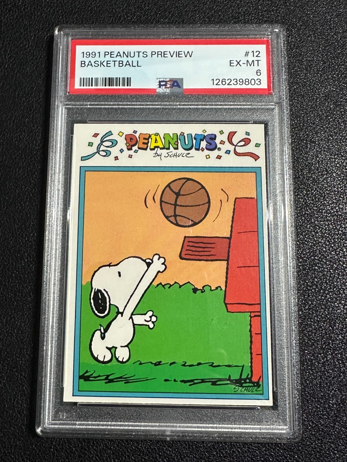 1991 Peanuts Preview Basketball Snoopy Schulz #12 PSA 6