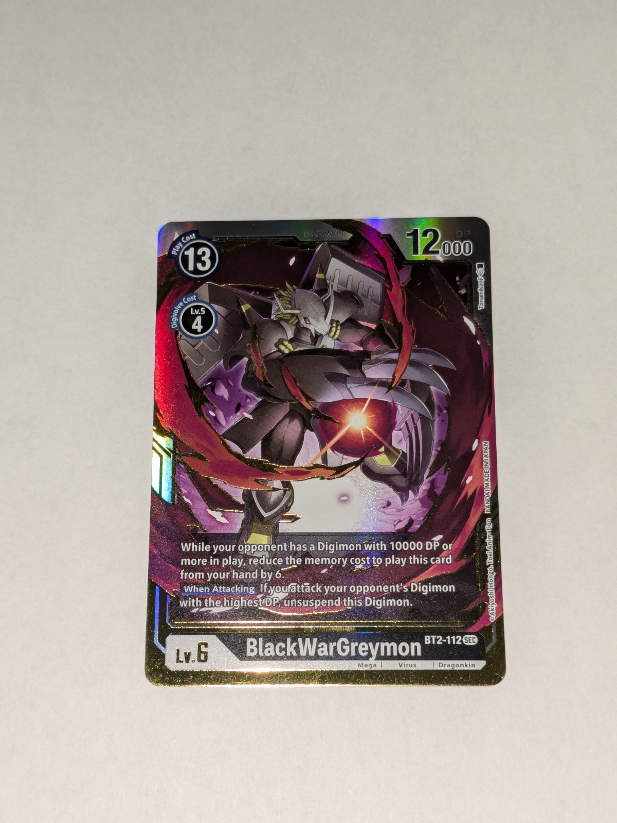 Digimon CCG Singles - BlackWargreymon - BT2-112 SEC - Secret Rare