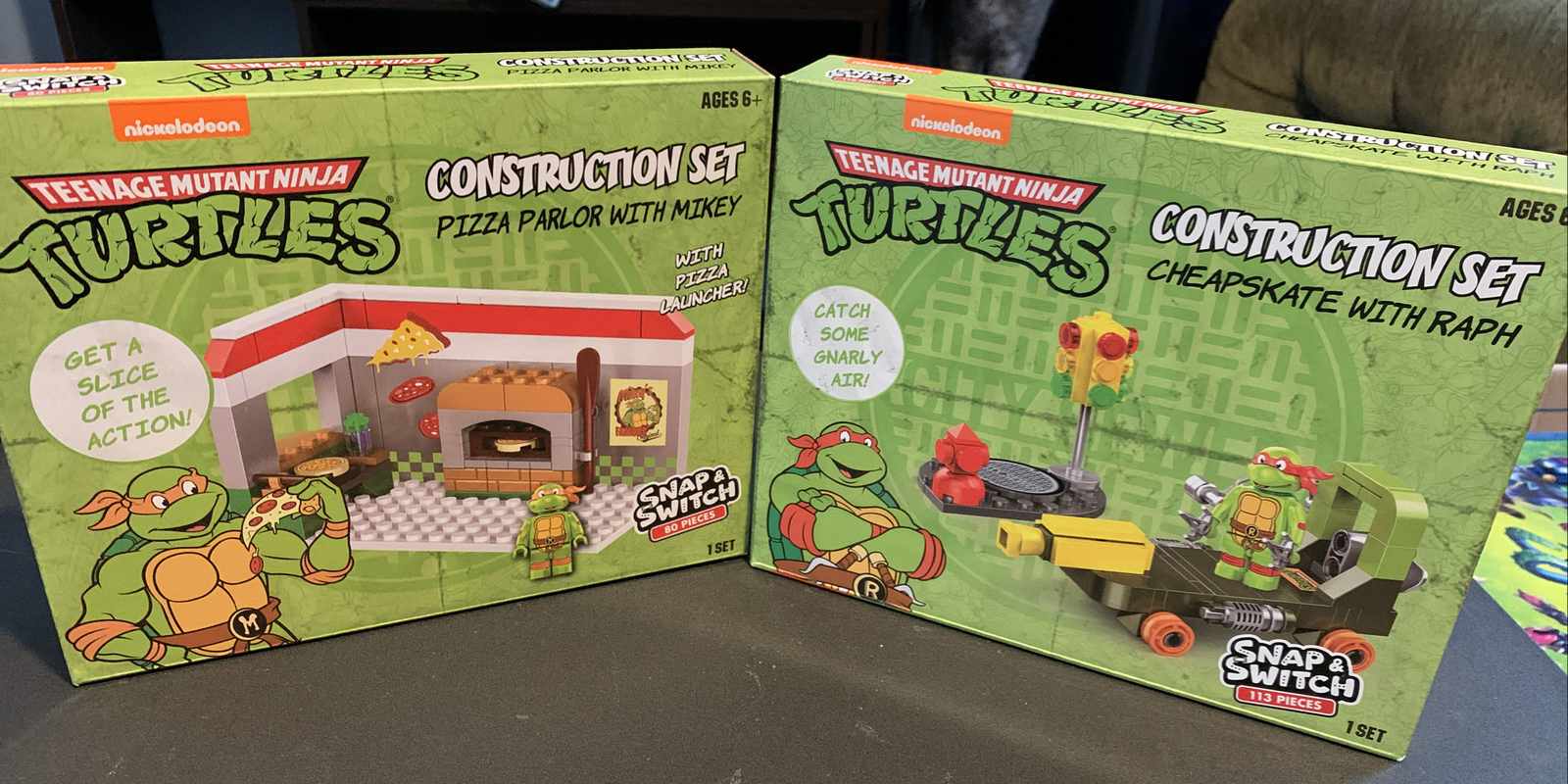TMNT Pizza Parlor con Mikey $ Cheapskate Raph set costruzioni nuovo Nickelodeon