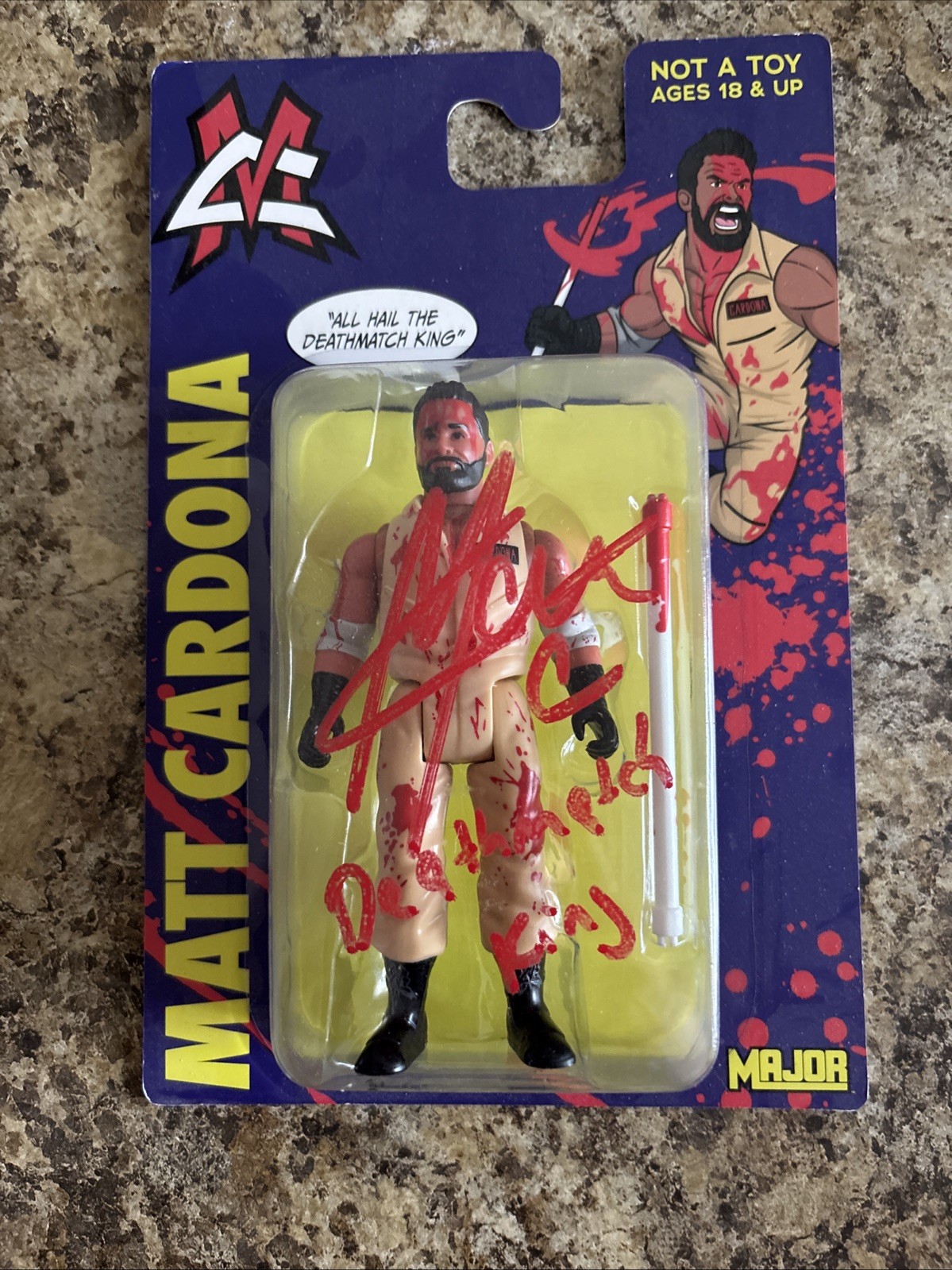 Matt Cardona Death Match Busters autografato firmato e scritto WWE GCW