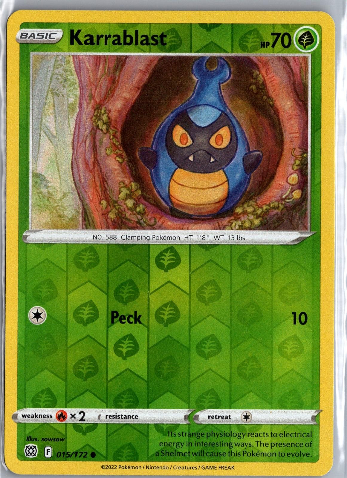 Karrablast 015/172 Stelle Brillanti Comuni Pokemon Reverse Holo Leggermente Giocato