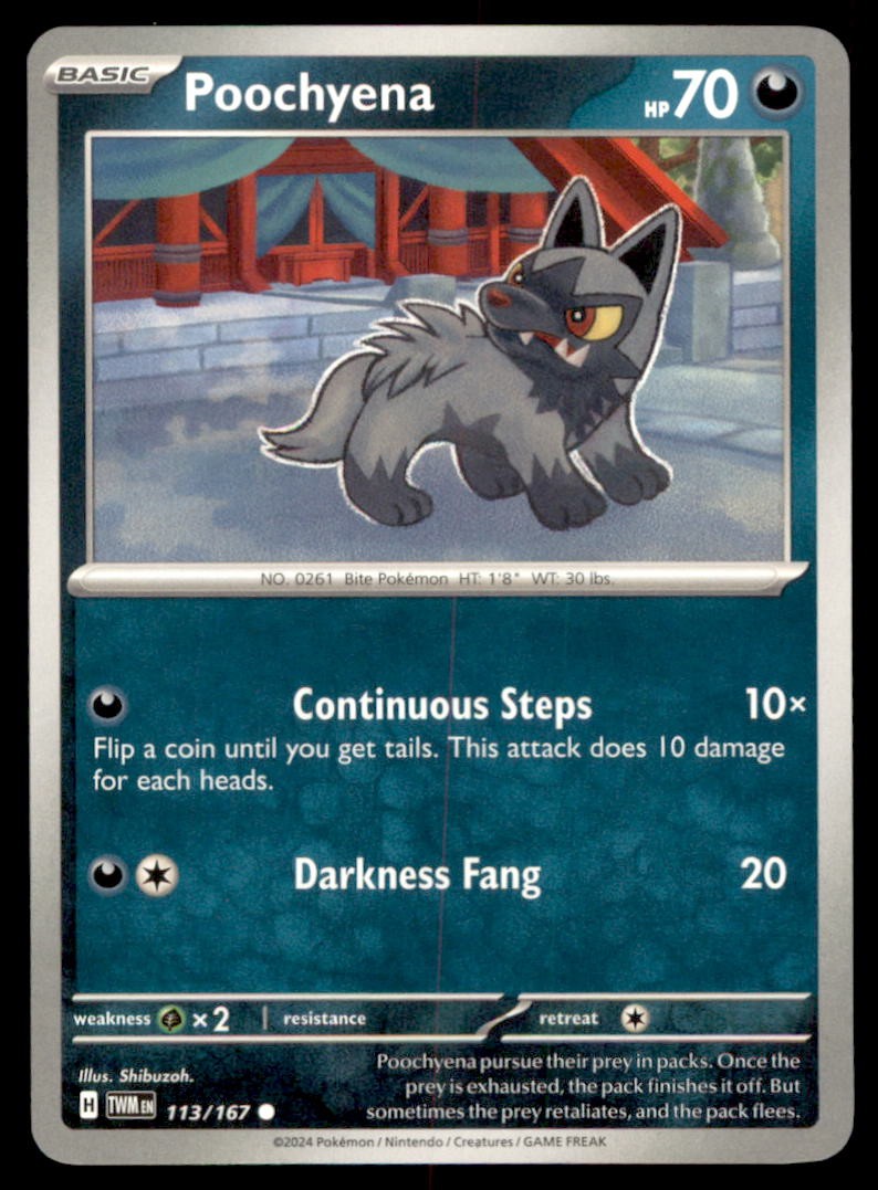 Poochyena 113/167 Common Twilight Masquerade NM