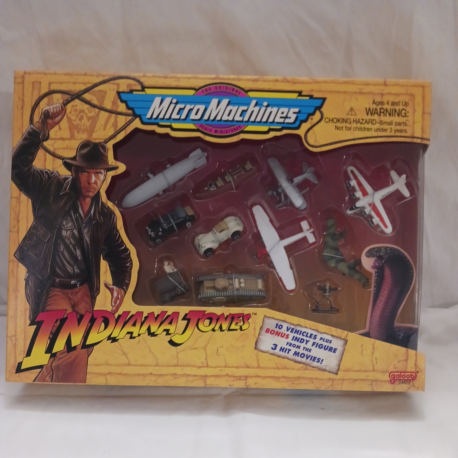 Micro Machines Indiana Jones 10 Vehicles + Figure Set Galoob 1995 Vintage NIB