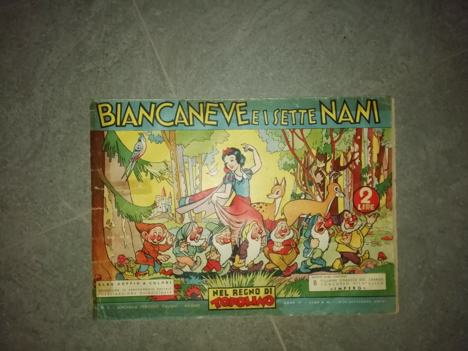BIANCANEVE E I SETTE NANI  albi NEL REGNO DI TOPOLINO anteguerra 1938