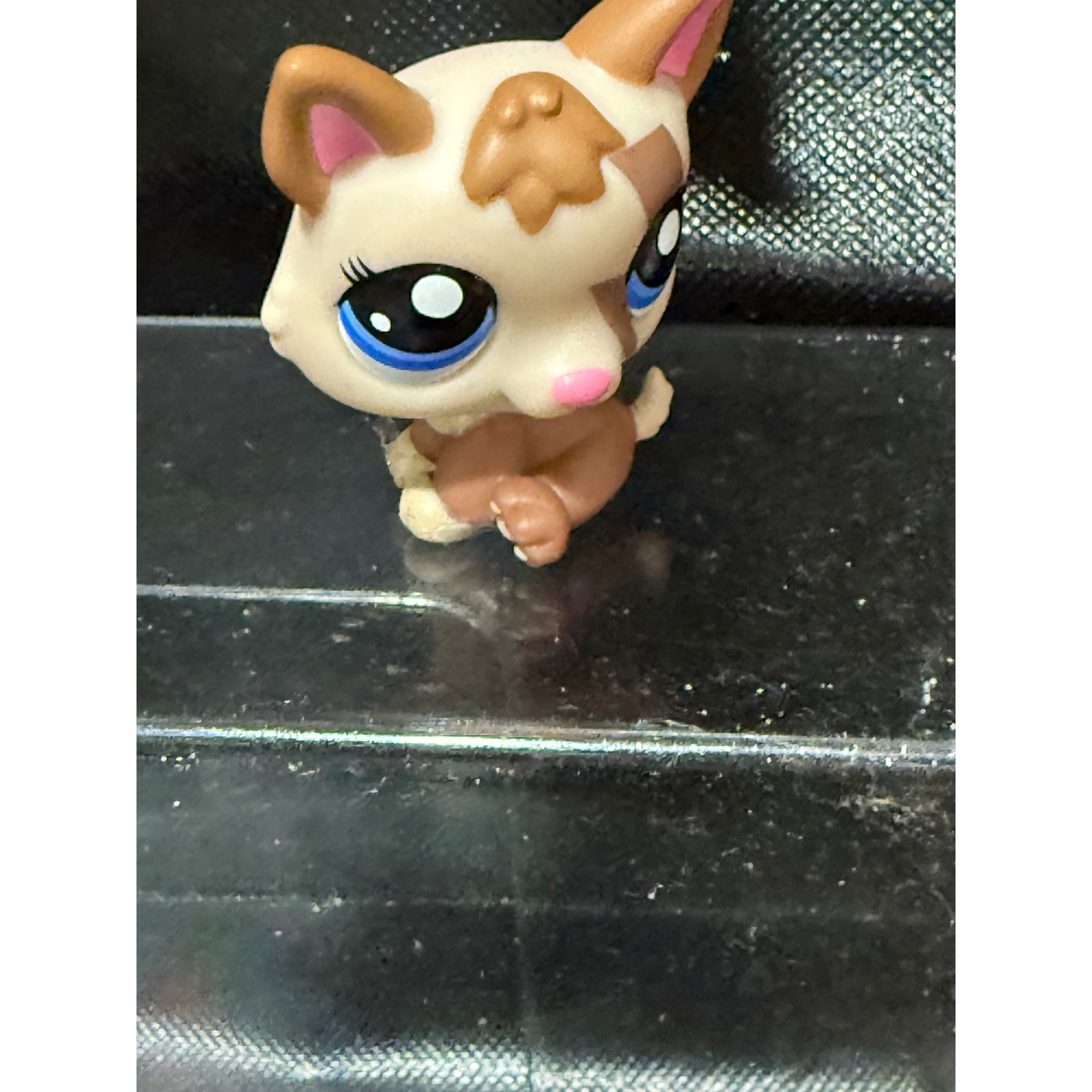 Littlest Pet Shop LPS Great Dane Tan Brown Blue Eyes Dog Figure Hasbro