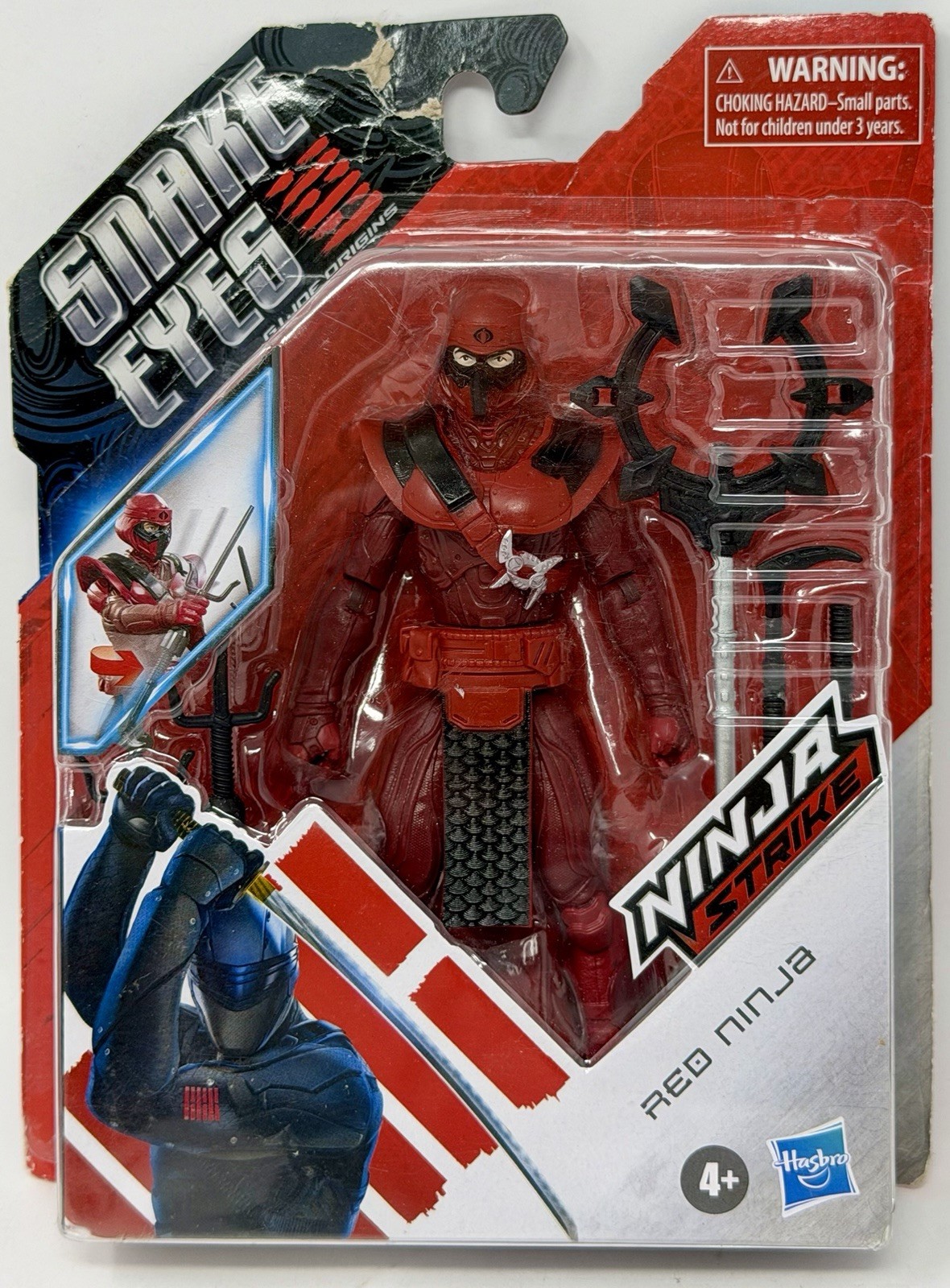 NINJA STRIKE Red Ninja SNAKE EYES GI Joe Origins Action Fig New  Damaged Pkg