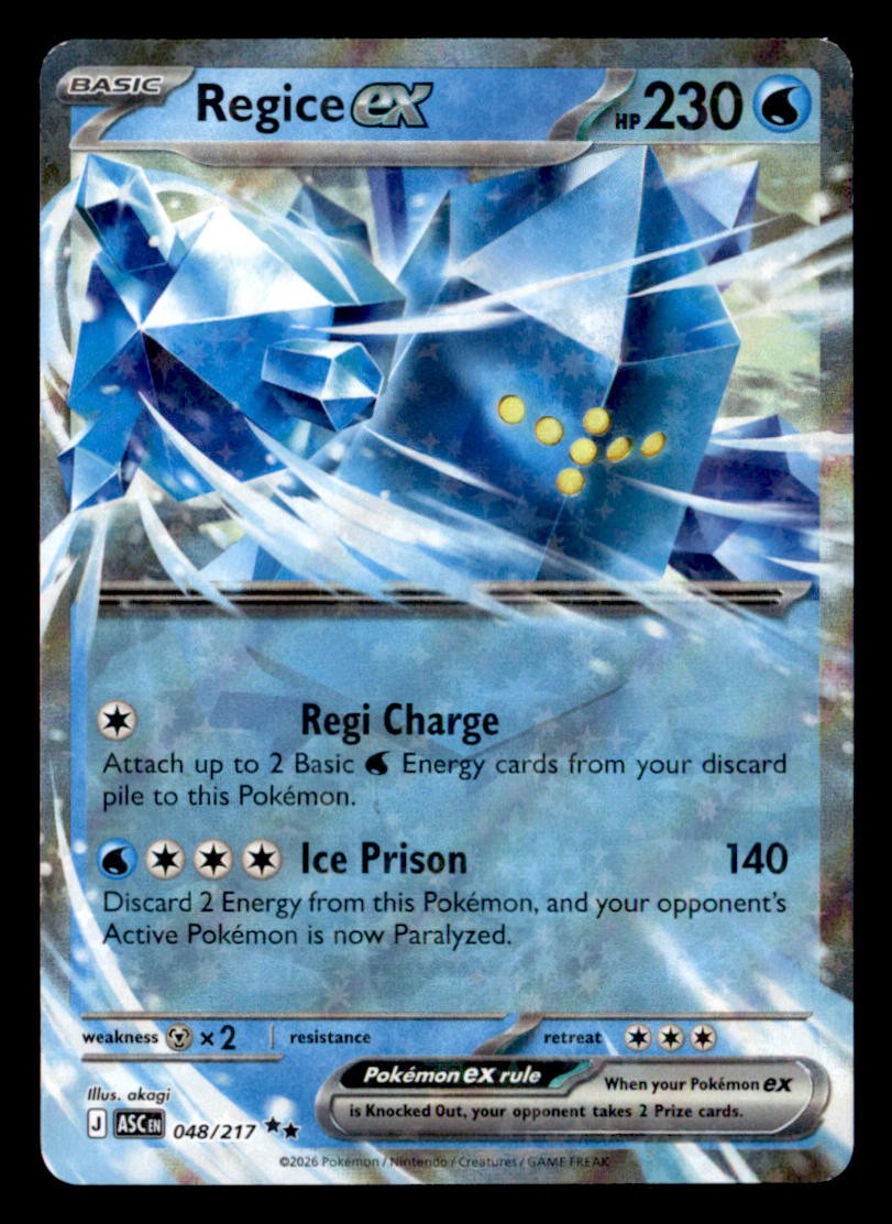 Regice ex Holo Double Rare ME: Ascended Heroes 048/217 quasi nuovo
