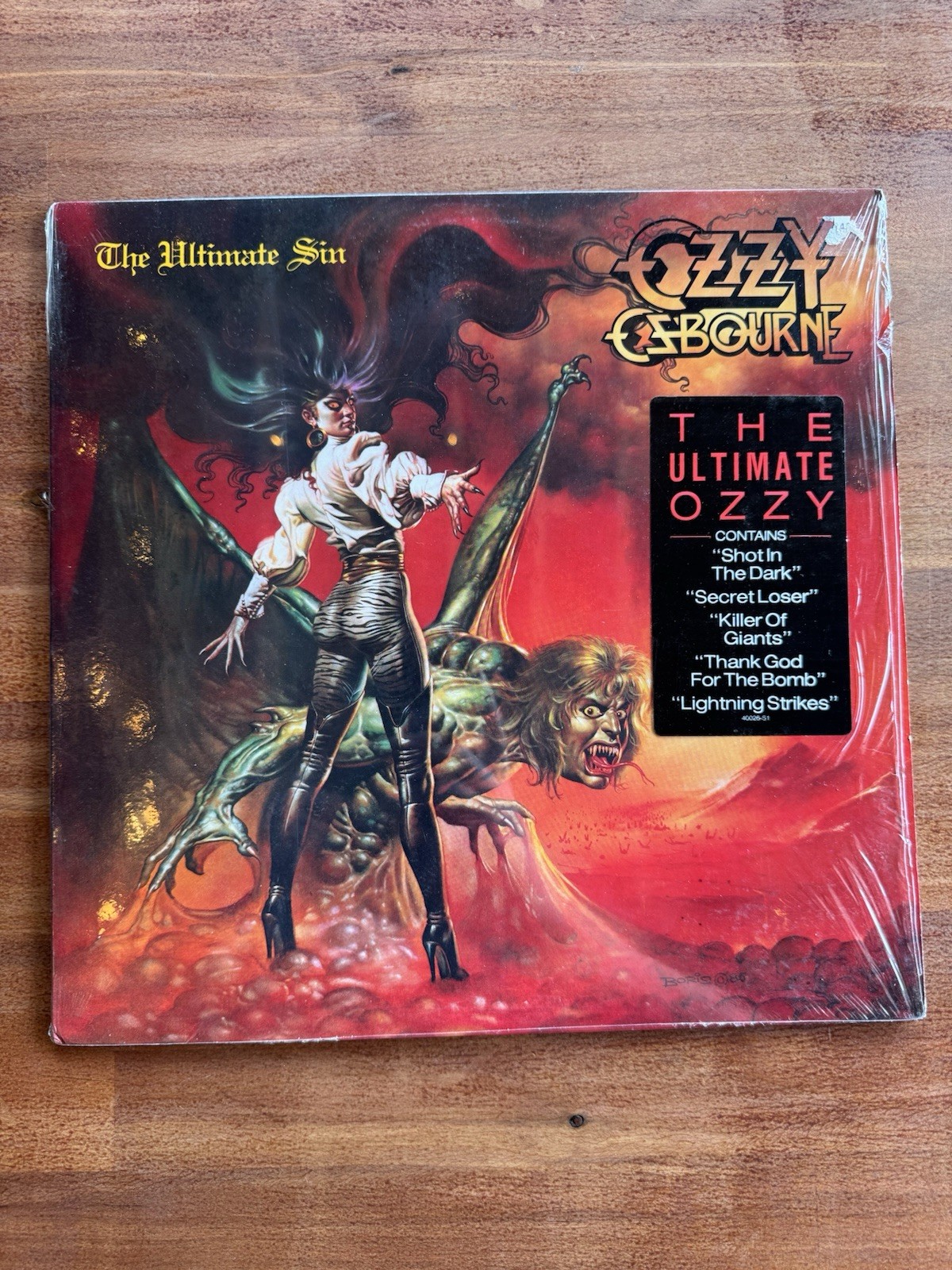 OZZY OSBOURNE OG 1986 Press The Ultimate Sin LP SHRINK w/ HYPE sticker MINT/VG+