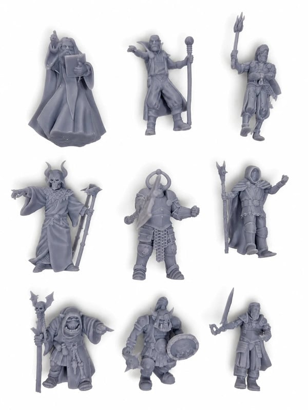 Lot figurines HeroQuest jeu de base – Héros, PNJ, Boss – Résine HD à peindre  + socles