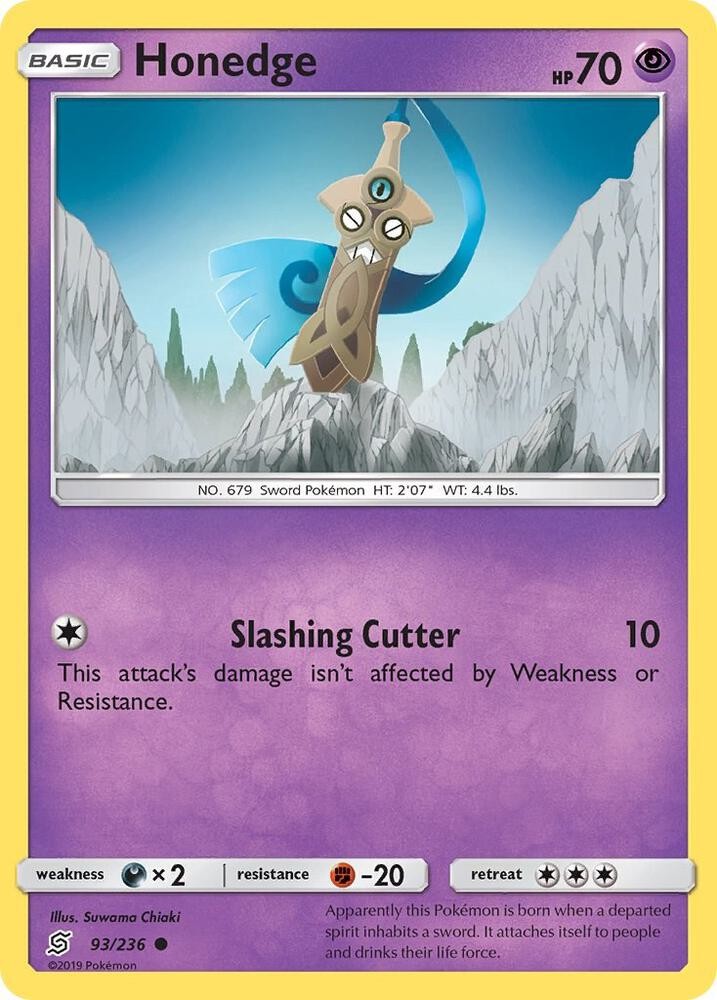 Honedge 93 #93/236 Sm - Unified Minds Pokemon comune TCG LP