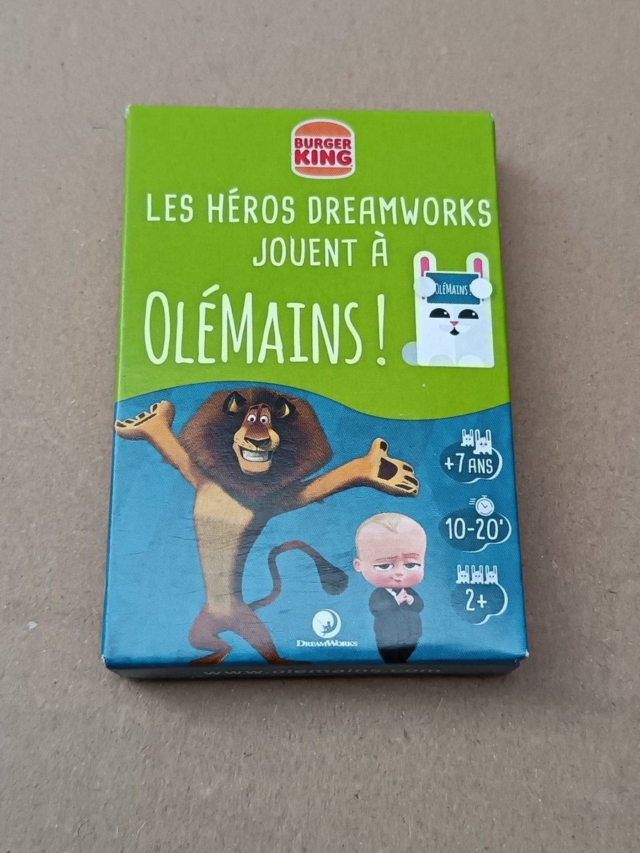 JEU DE CARTES LES HEROS DREAMWORKS JOUENT A OLEMAINS BURGER KING NEUF