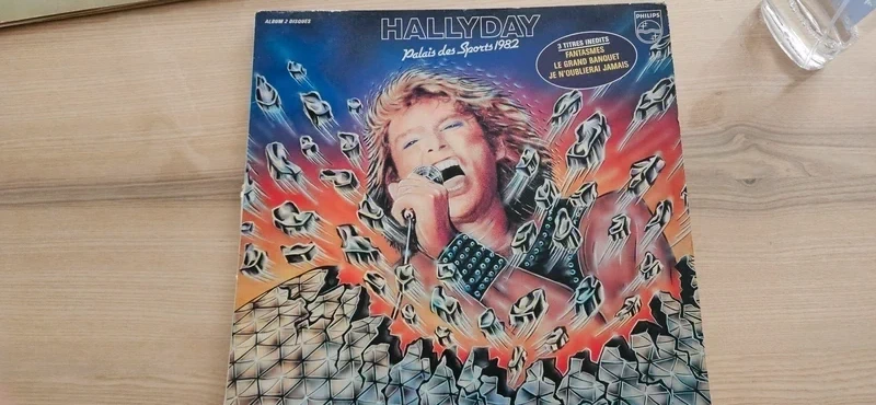 Double Vinyle 33t Johnny Hallyday Palais des sports 1982