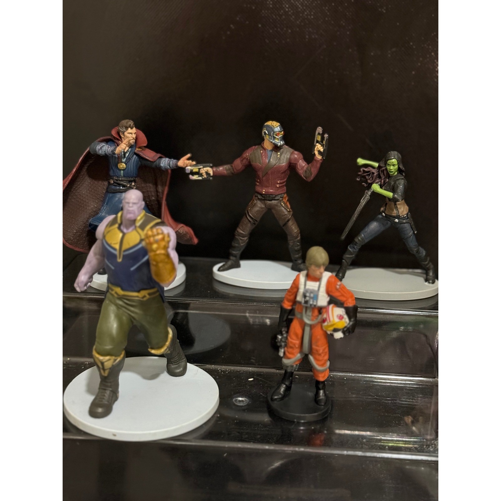 Marvel Avengers Infinity Saga Set di Figure Thanos Star Lord Gamora Dr.Strange