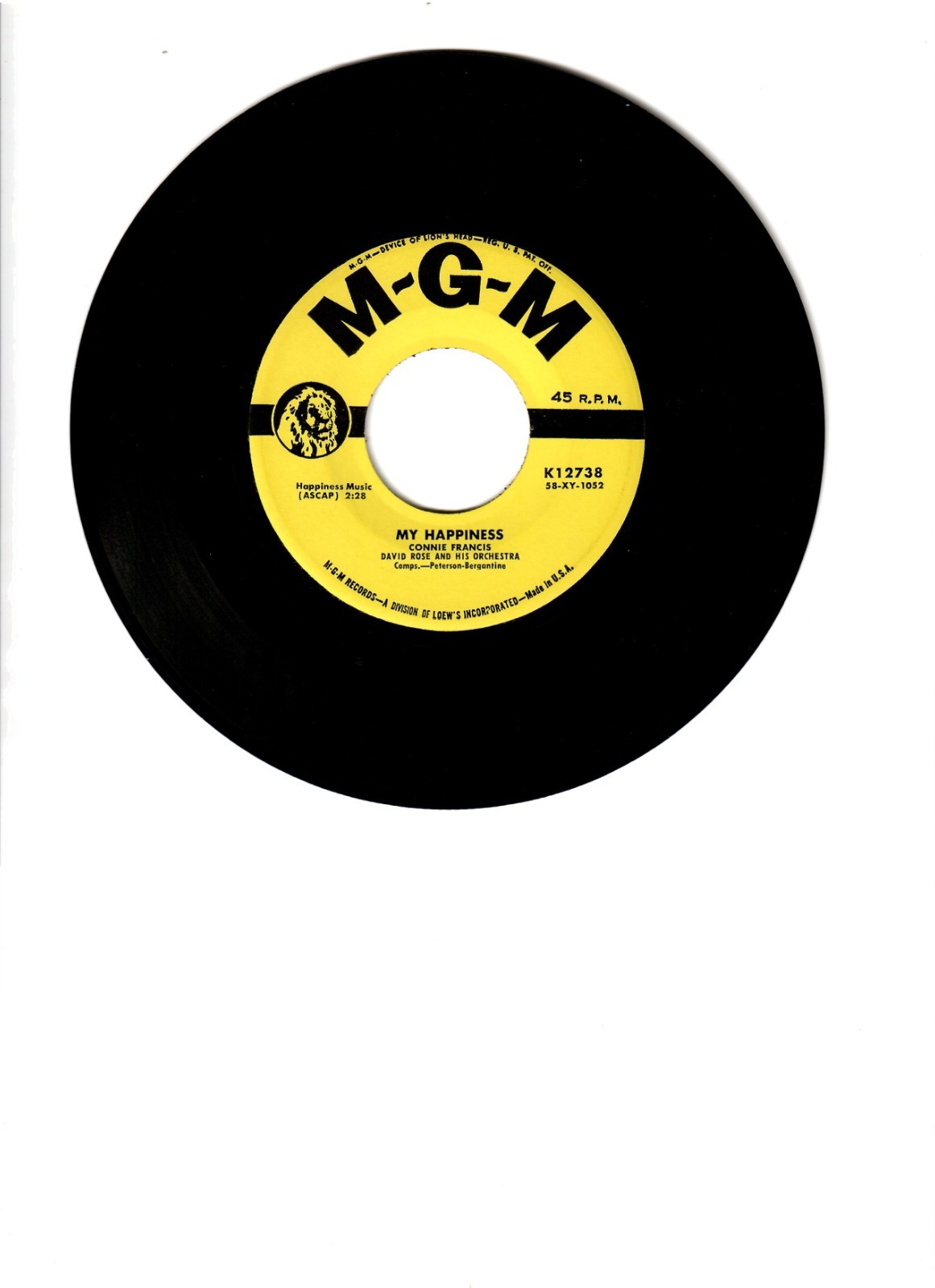 1958      MY  HAPPINESS  -  CONNIE  FRANCIS