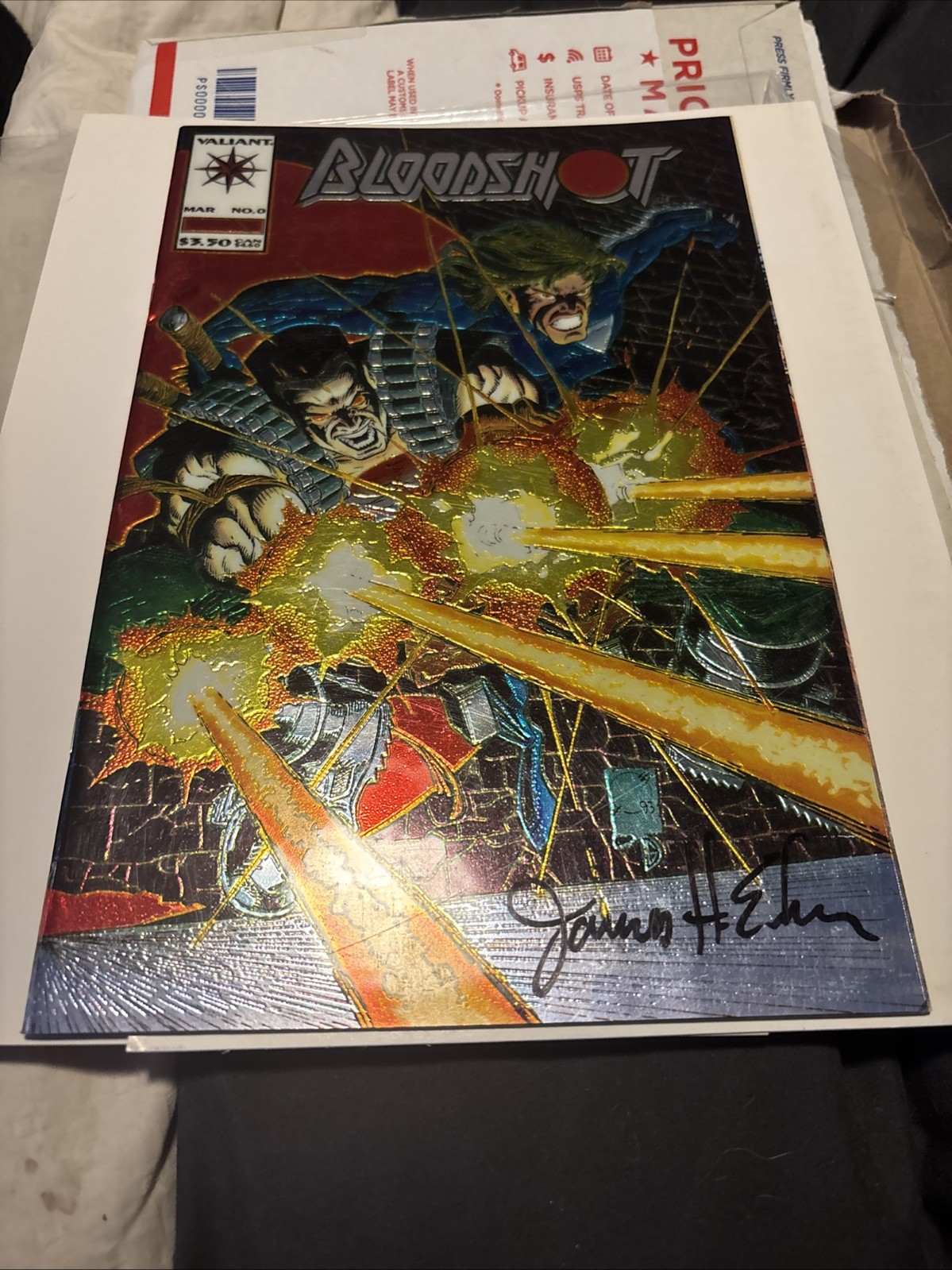 Valiant Bloodshot #0 (1994) prototipo Chrome Proof firmato James Esker spedizione gratuita