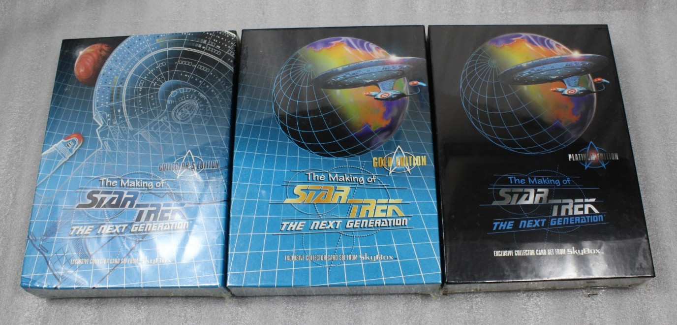 1994 Skybox Making of Star Trek TNG Card Set Platino, Oro, Collezionisti /50.000