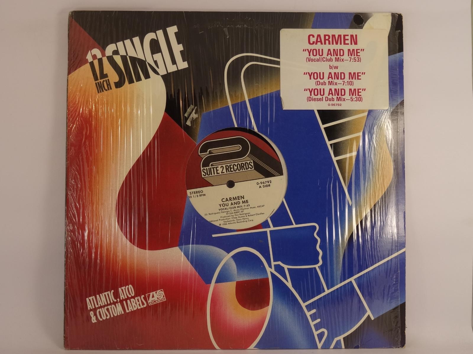 CARMEN YOU AND ME (146) 2 Track 12" Single plus Company Sleeve WARNER