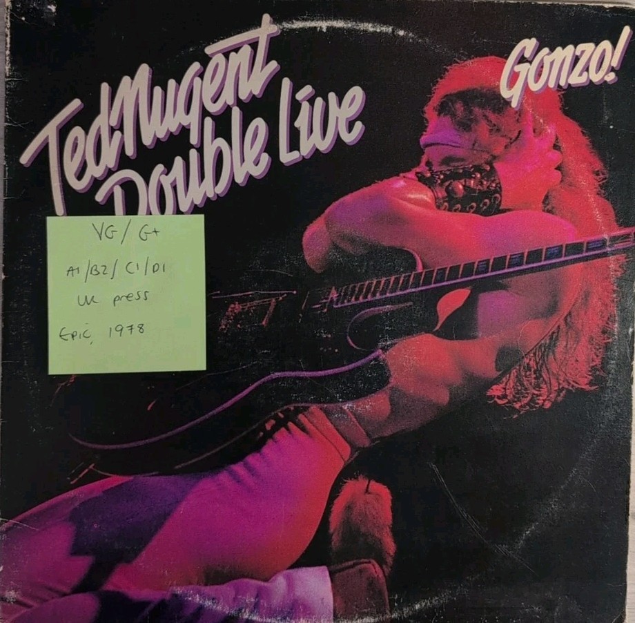 Ted Nugent Double Live Gonzo Vinyl Record VG/G+ EPC88282 1978 