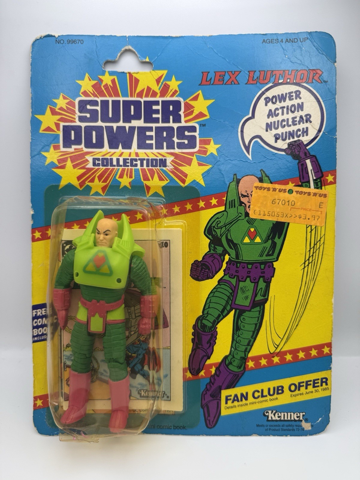 Action figure Lex Luthor Kenner 1984 vintage collezione Super Powers cardata!