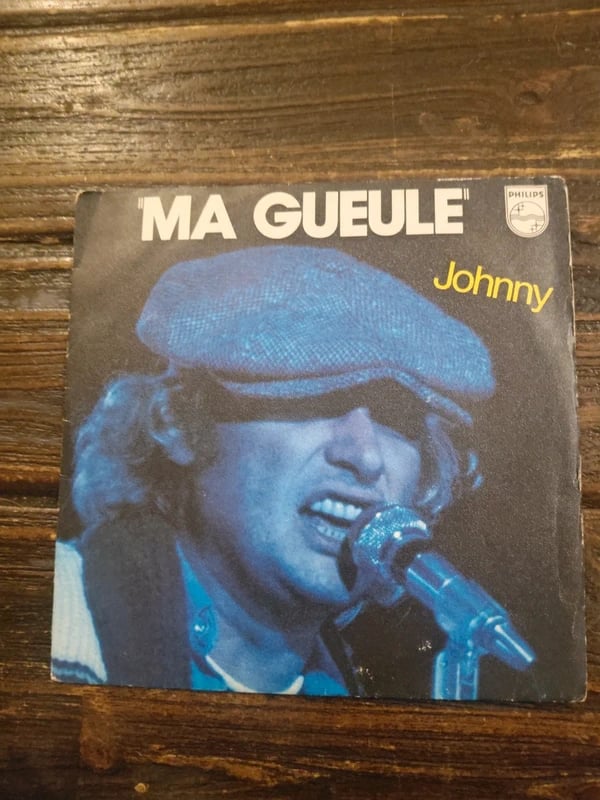 johnny hallyday ma gueule comme le soleil 45 tours vinyl vinyle 1980 philips rock français