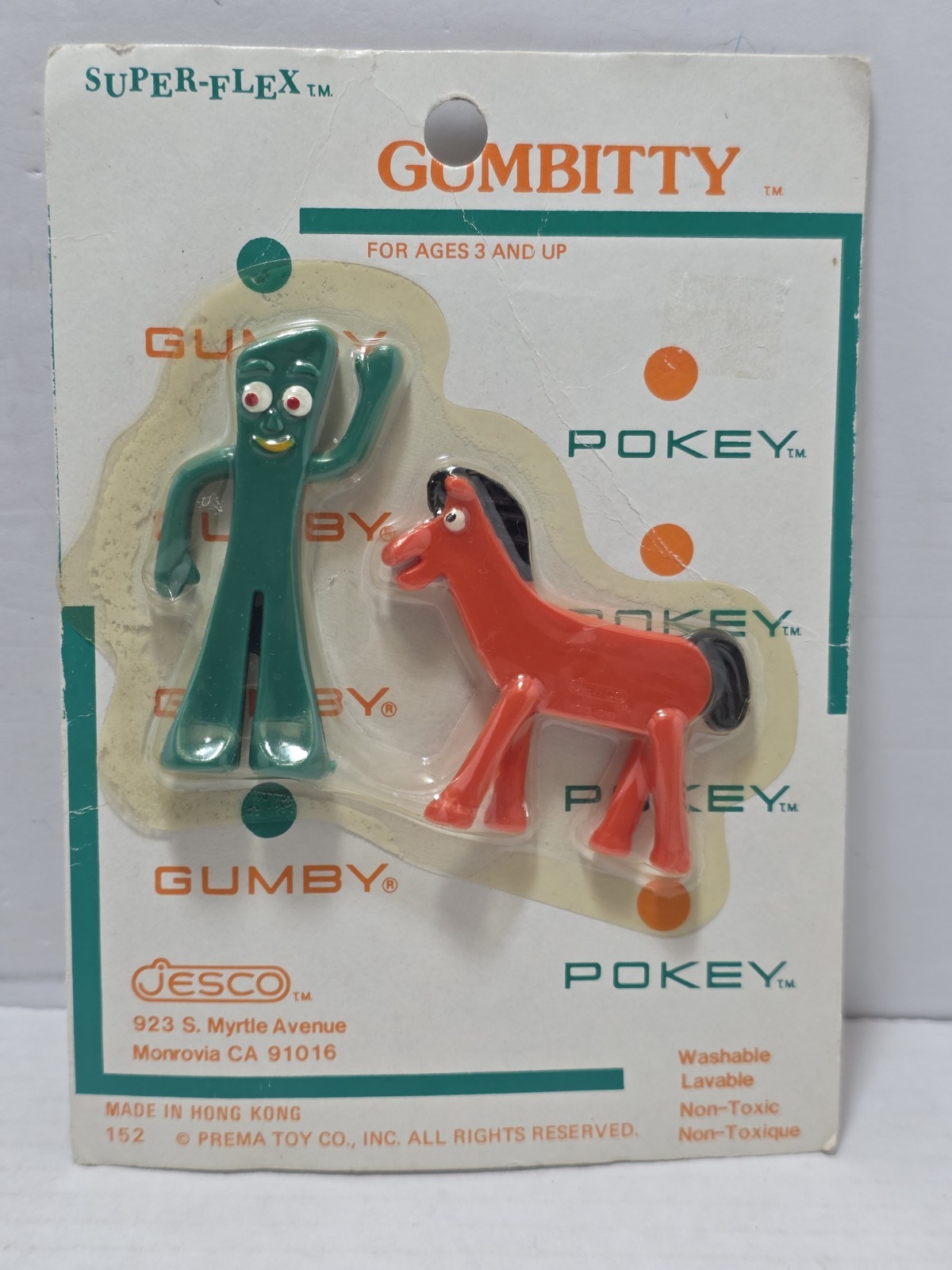 Gumbitty - Figure GUMBY E POKEY - di Jesco - Superflex - Prema Toy CO. Nuovo