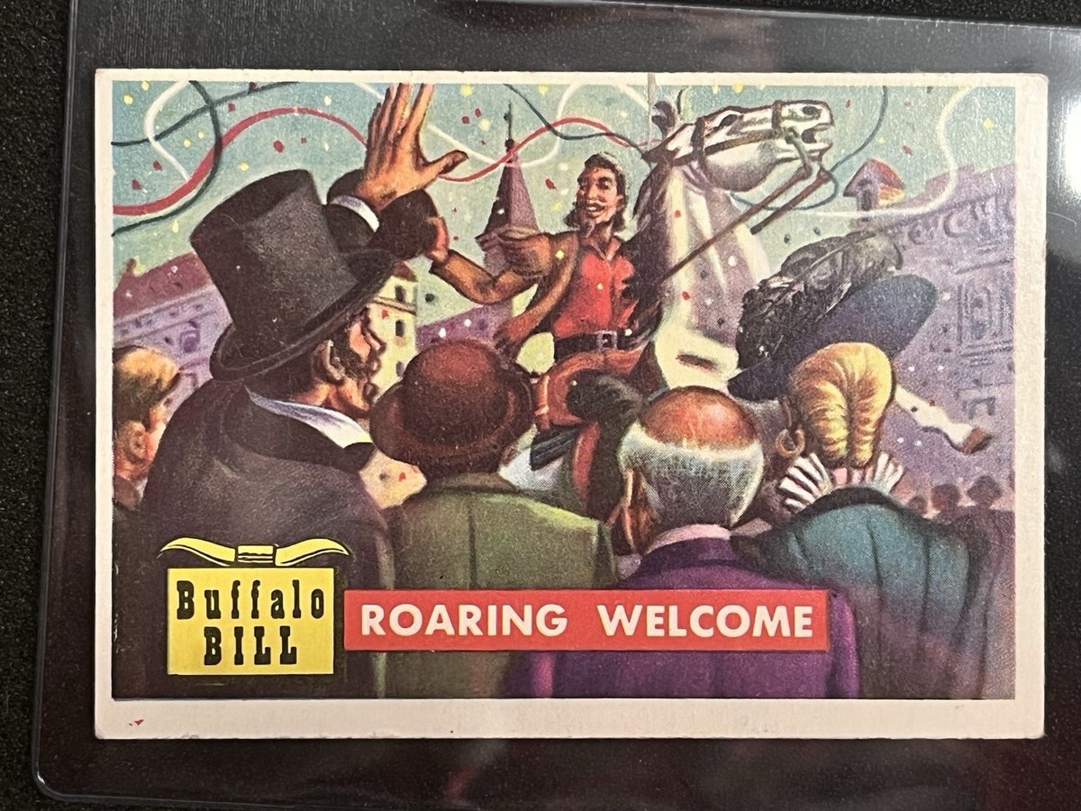 VINTAGE 1956 ROUNDUP TRADING CARD “ROARING WELCOME” #9 Of BUFFALO BILL