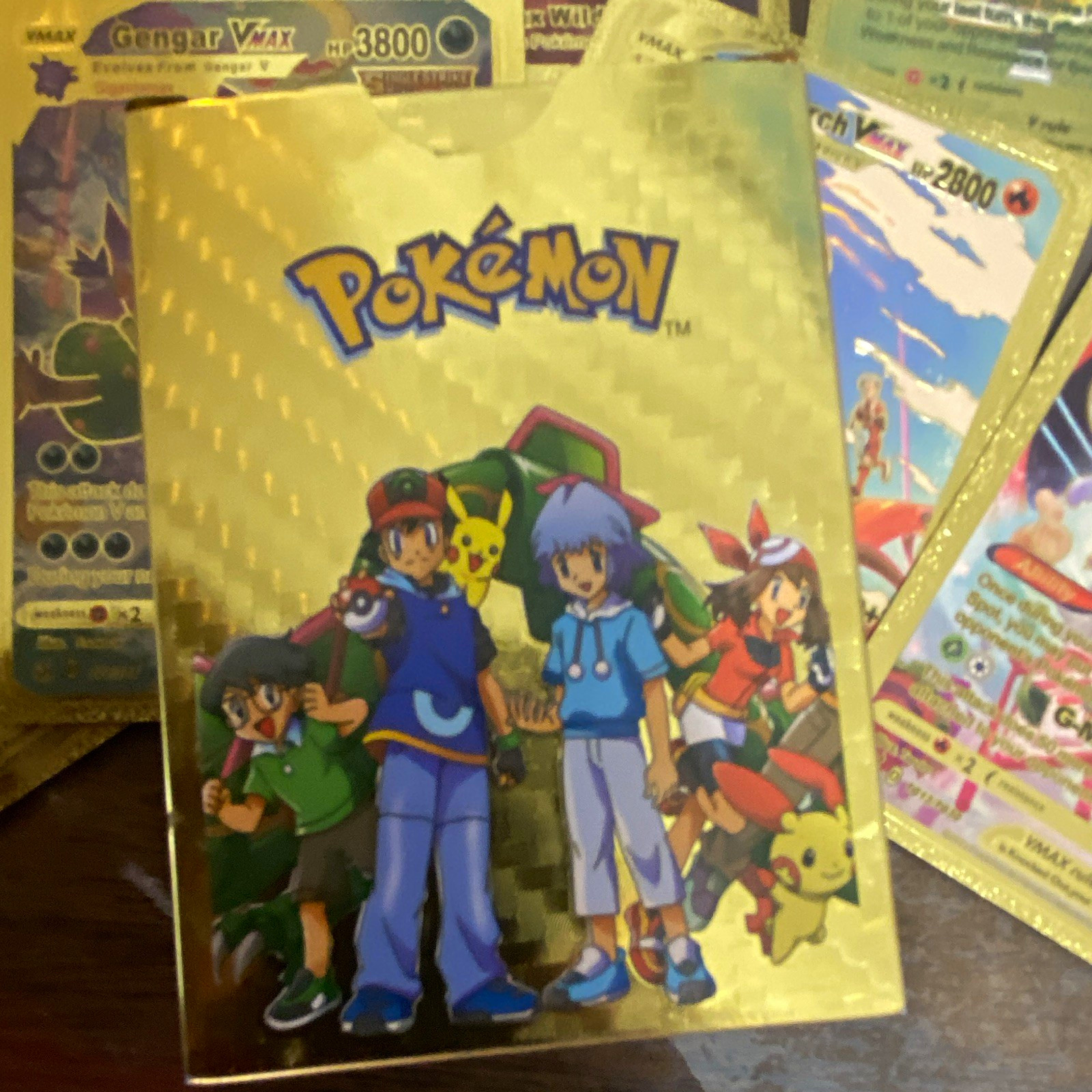 Pokemon TCG 55- Card Gold Foil Holo VMAX Lot Charizard Pikachu Gengar + Box