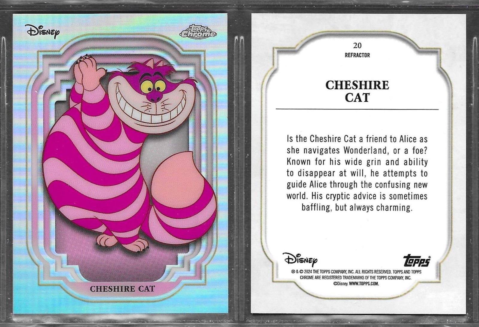 Topps Chrome Disney 2024 #20 Cheshire Cat Alice in Wonderland Silver Refractor