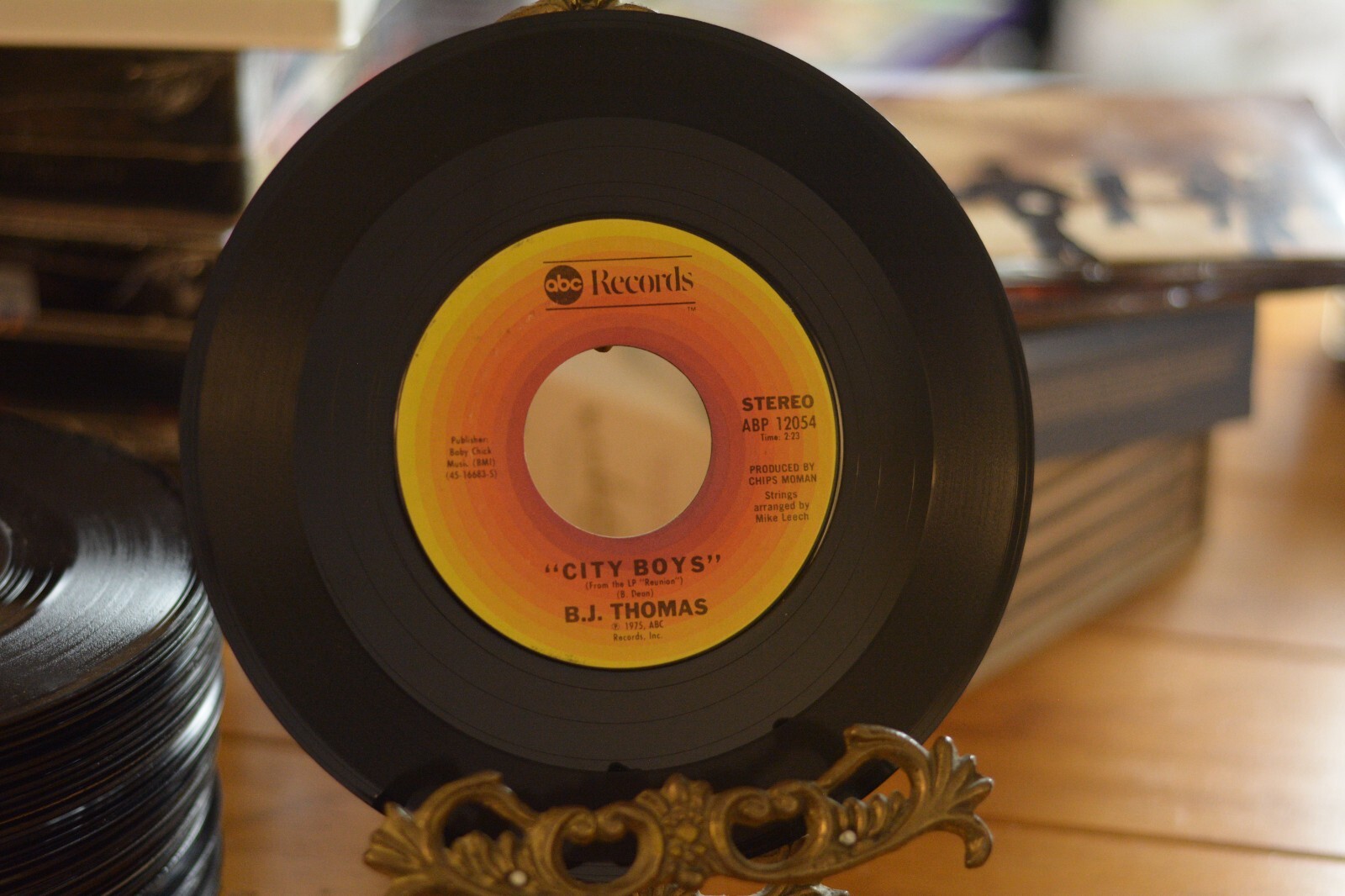 BJ THOMAS 45RPM 7" RECORD "CITY BOYS" ABC (ABP 12054) A8-212