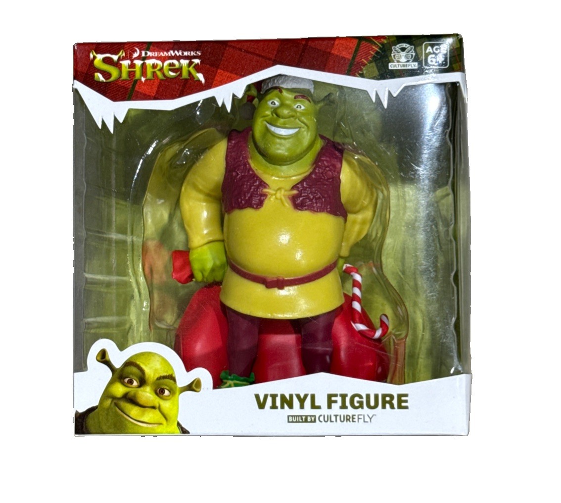 NEW, DREAMWORKS SHREK  Santa 4.5" Vinyl Figure Collectible Christmas Edition NIP