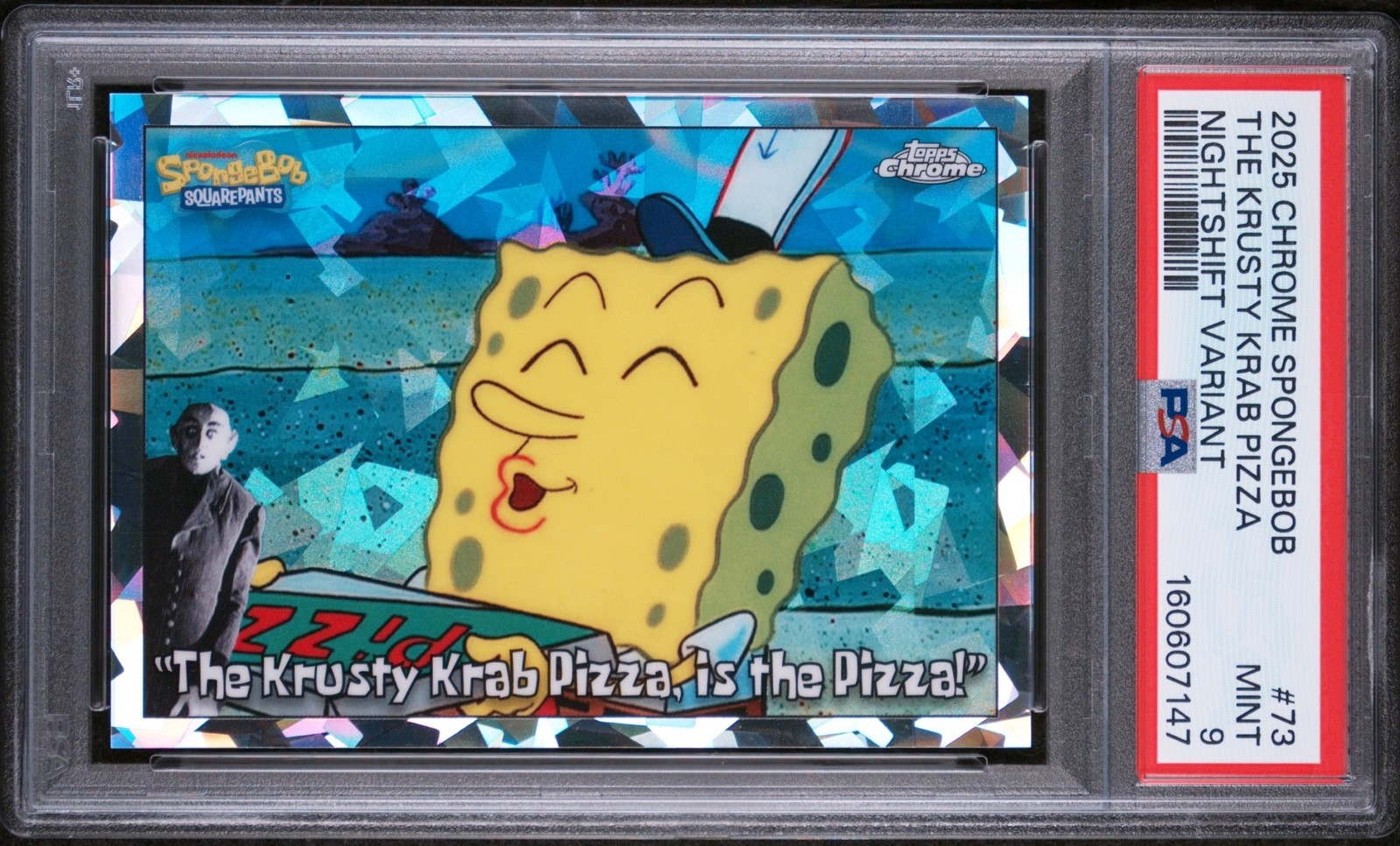 Topps Chrome SpongeBob "La pizza Krusty Krab è la pizza!" Gestione Cambio Notturno